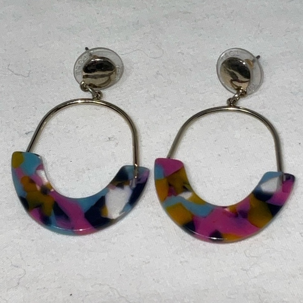 NWT! J.Jill Resin Drop Earrings Fun multicolored!!